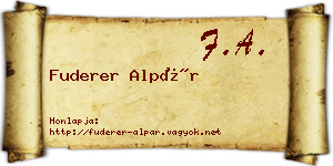 Fuderer Alpár névjegykártya